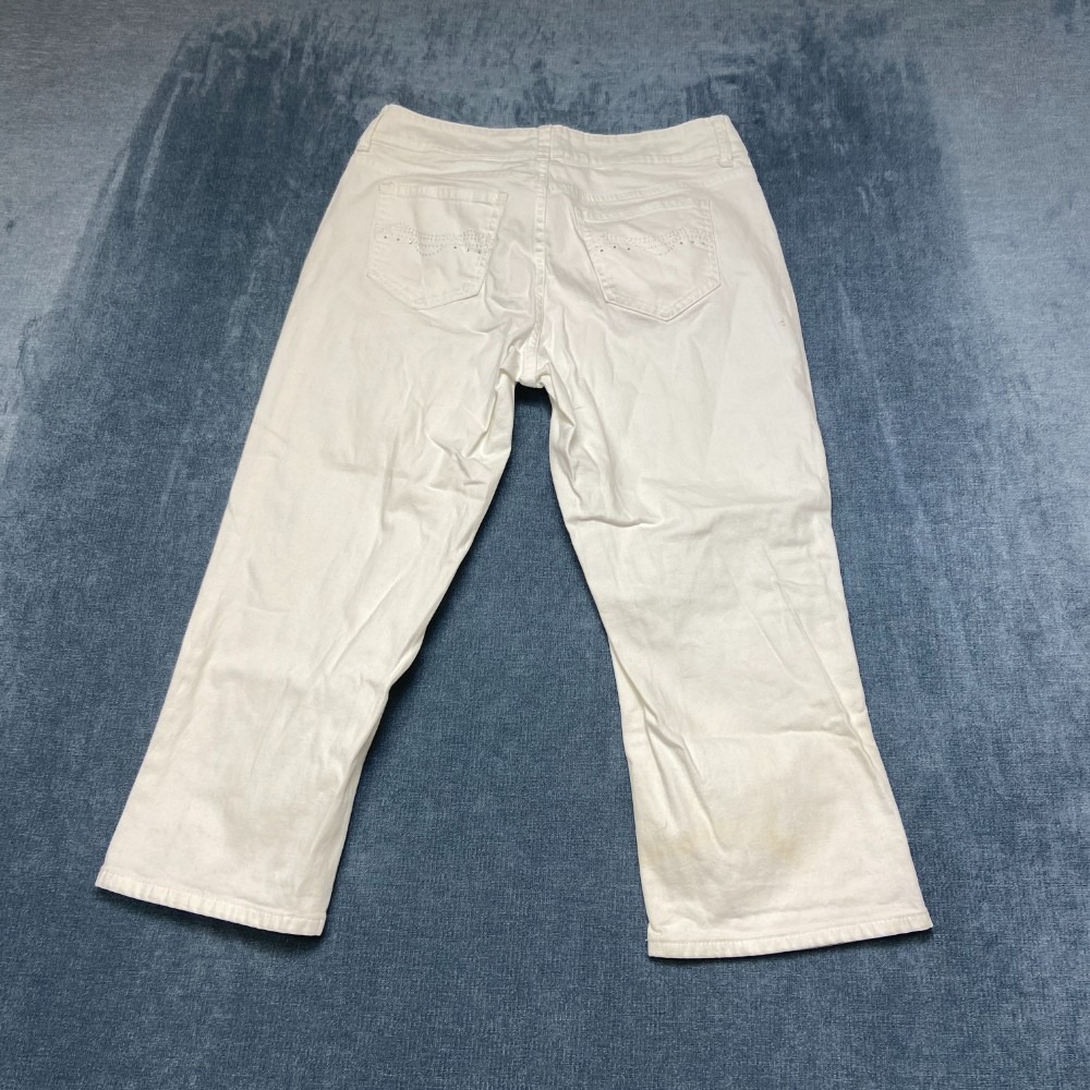 Riders by Lee Slender Capri Jeans Womens 8M White Denim Cotton Stretch Comfort